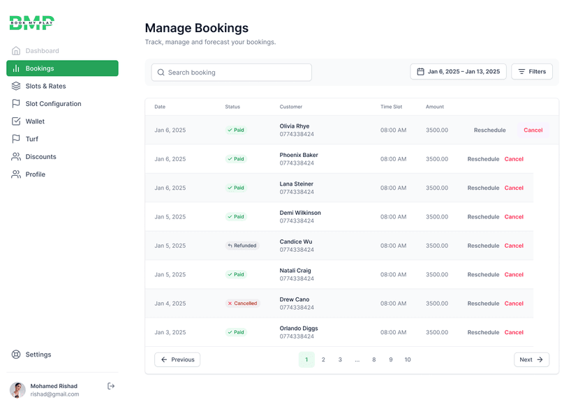 Bookings & Payments